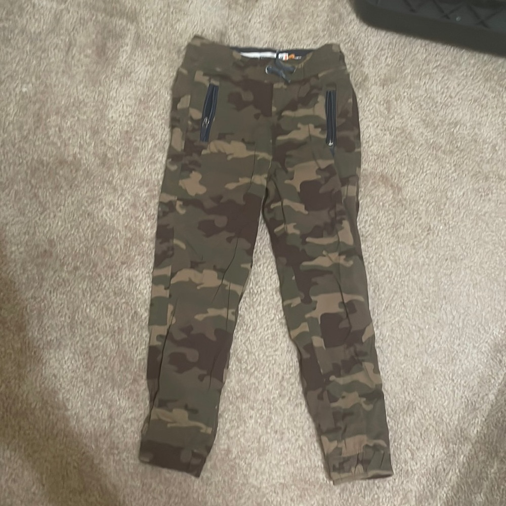 Boys camo pants with cuffed bottoms